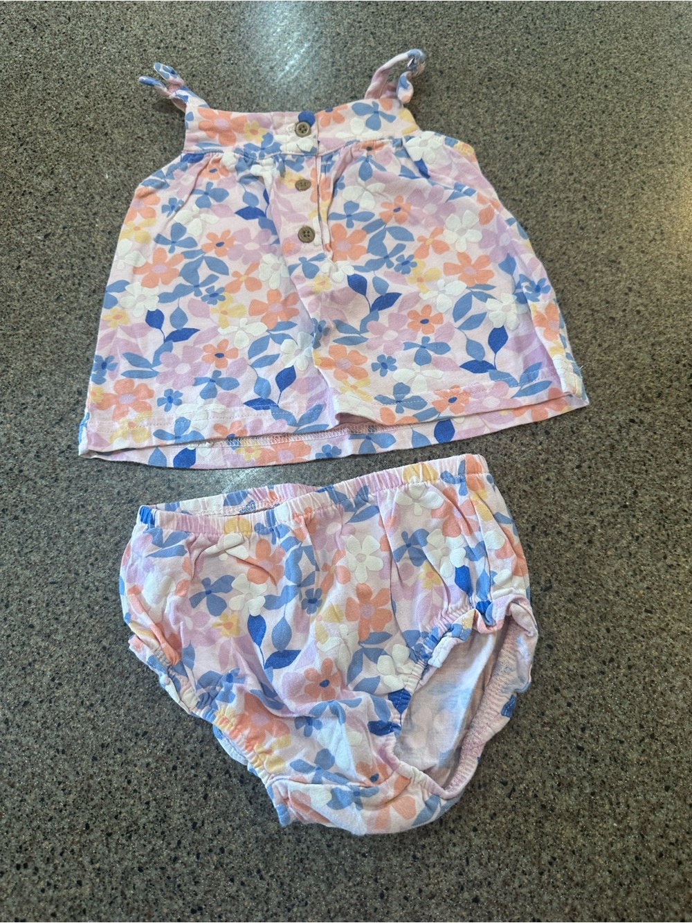 Carter's Floral Two-Piece Diaper Cover Set - Pink, Blue & Cream